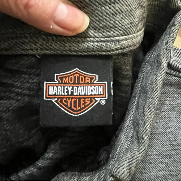 Harley Davidson Polo Shirt Gray Short Sleeve Men’s Size M/L Logo Official - Picture 3 of 6